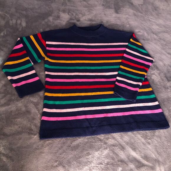 Talbots Sweater Striped Rainbow Long Sleeve Pullover Crew Neck Women’s Size XL - Picture 9 of 9